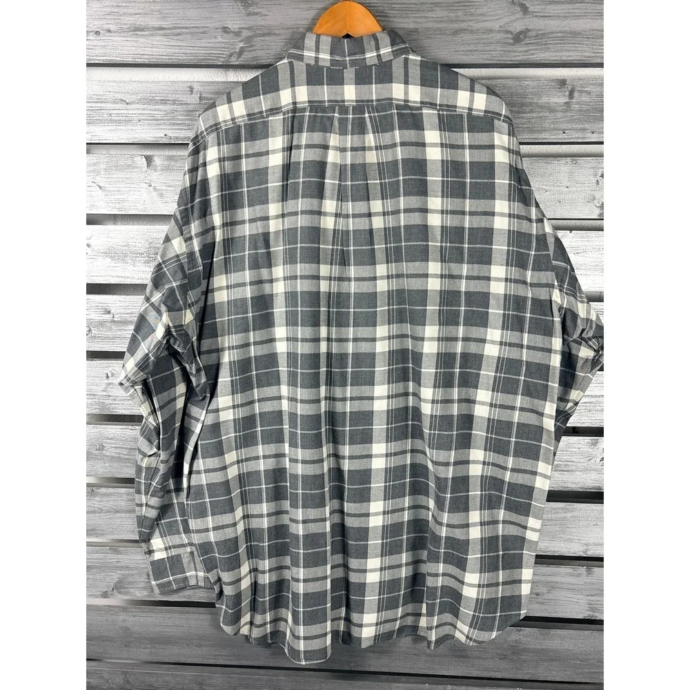 Vtg Polo Ralph Lauren Blake Shirt Mens XXL/3XL Gray Plaid Cotton Button Down